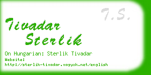 tivadar sterlik business card